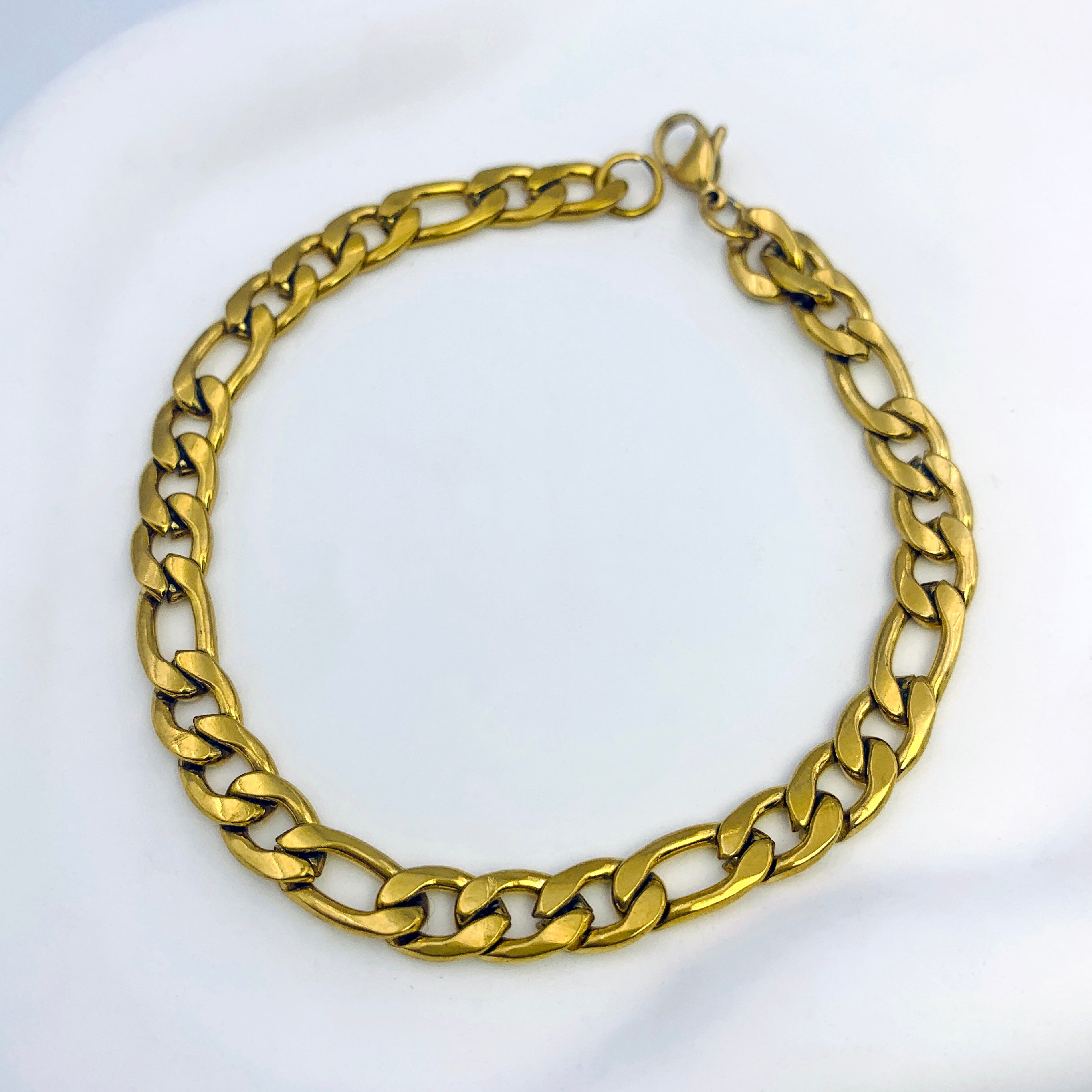 Flat Oval Long & Short Chain Bracelet