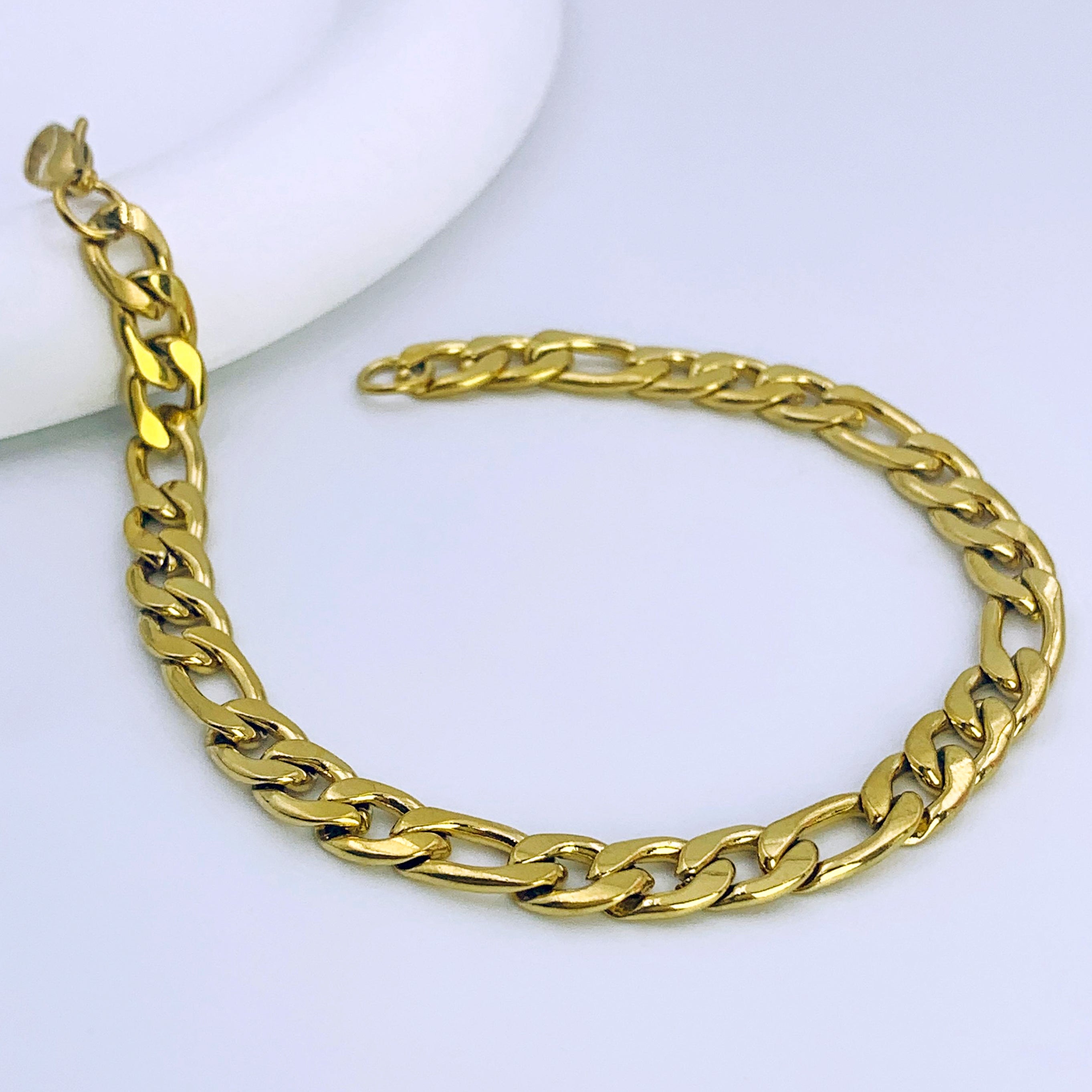 Flat Oval Long & Short Chain Bracelet