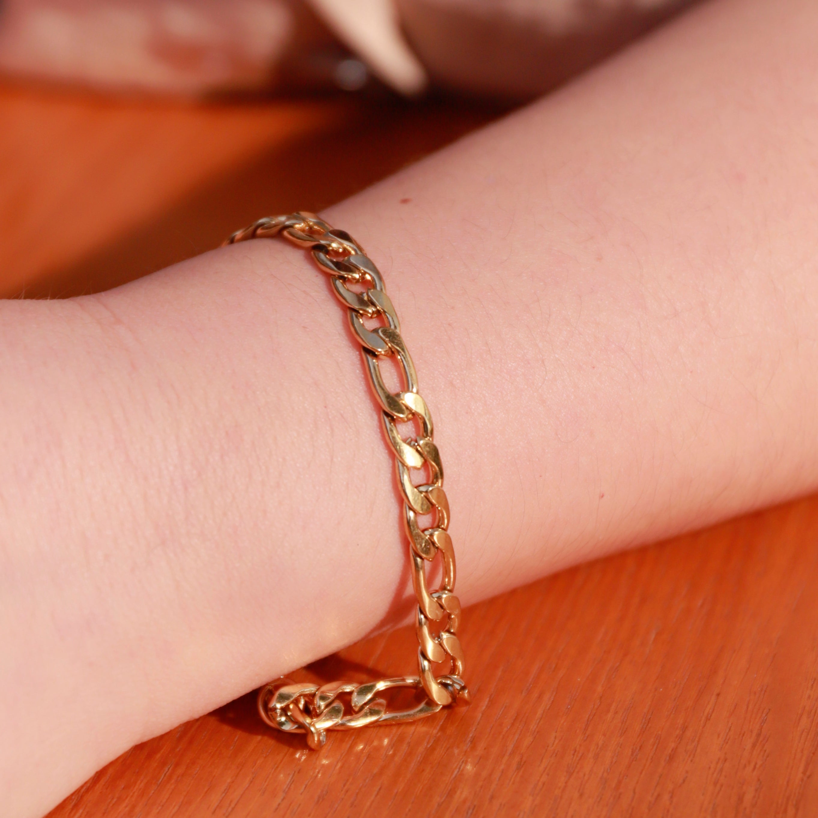 Flat Oval Long & Short Chain Bracelet