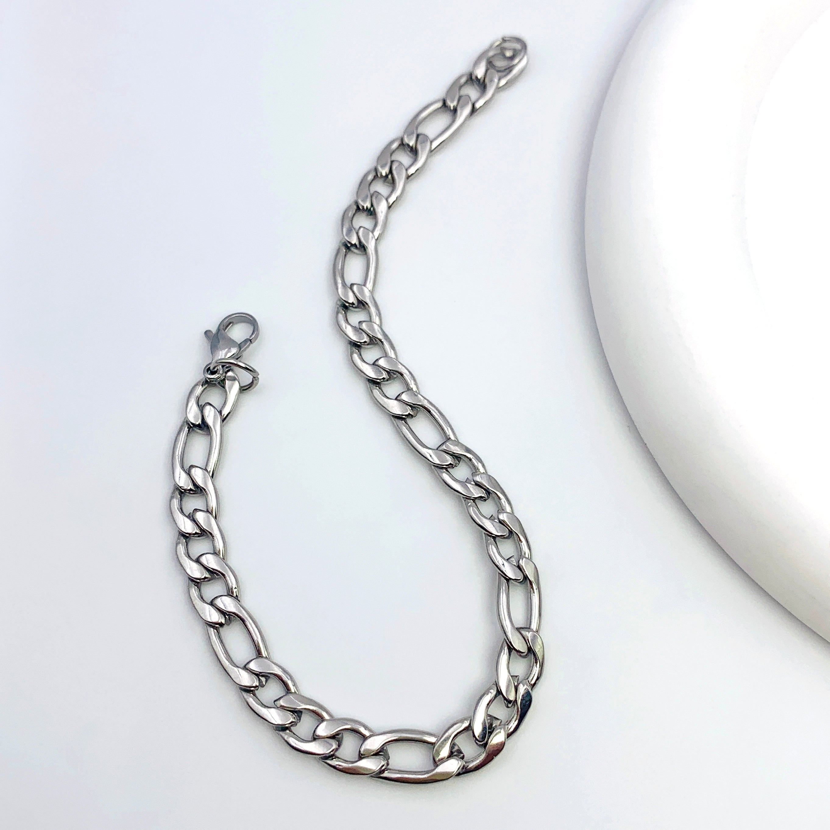 Flat Oval Long & Short Chain Bracelet