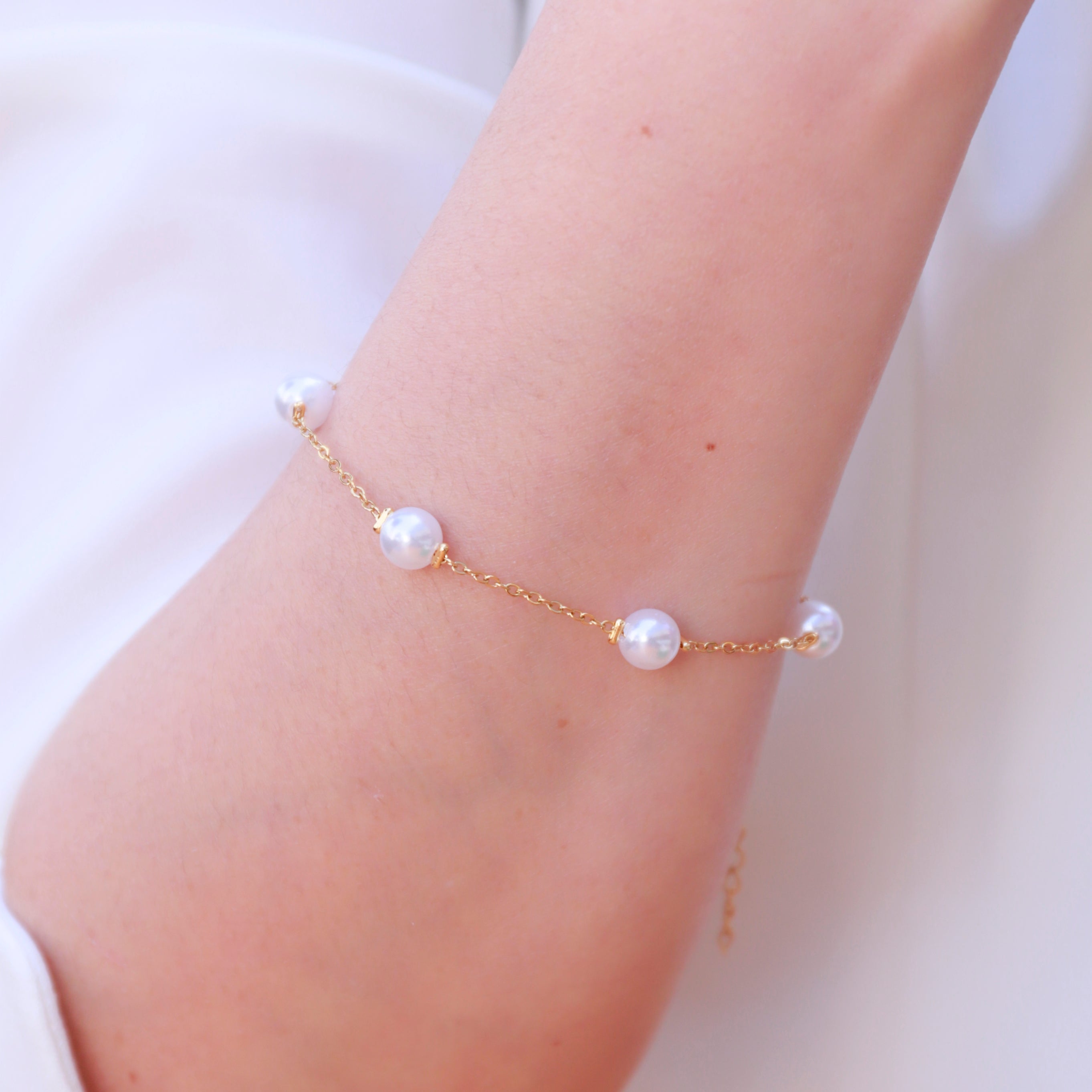 Pearl Vermeil Chain Bracelet