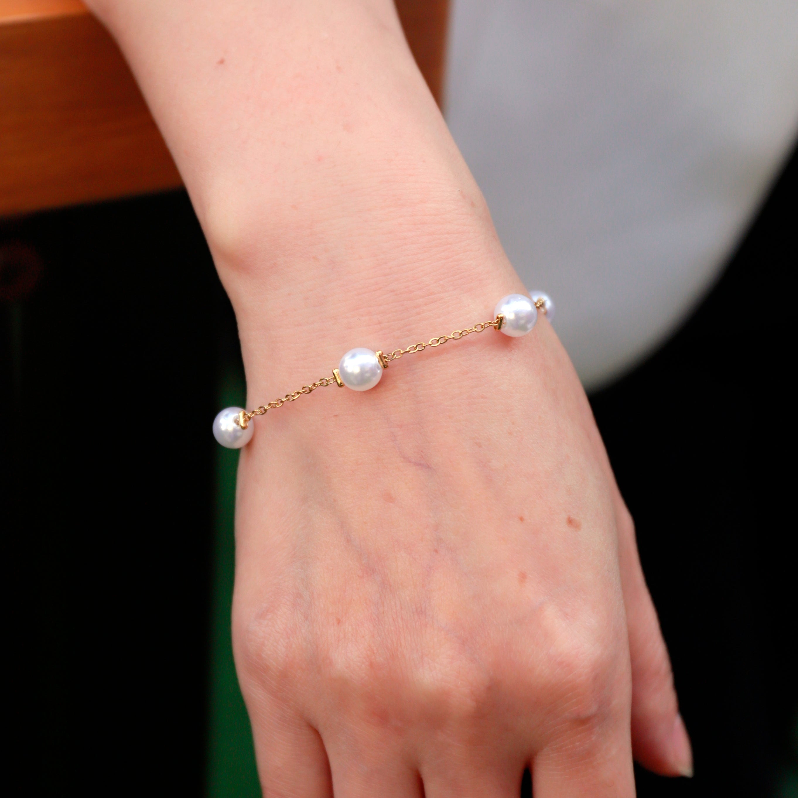 Pearl Vermeil Chain Bracelet