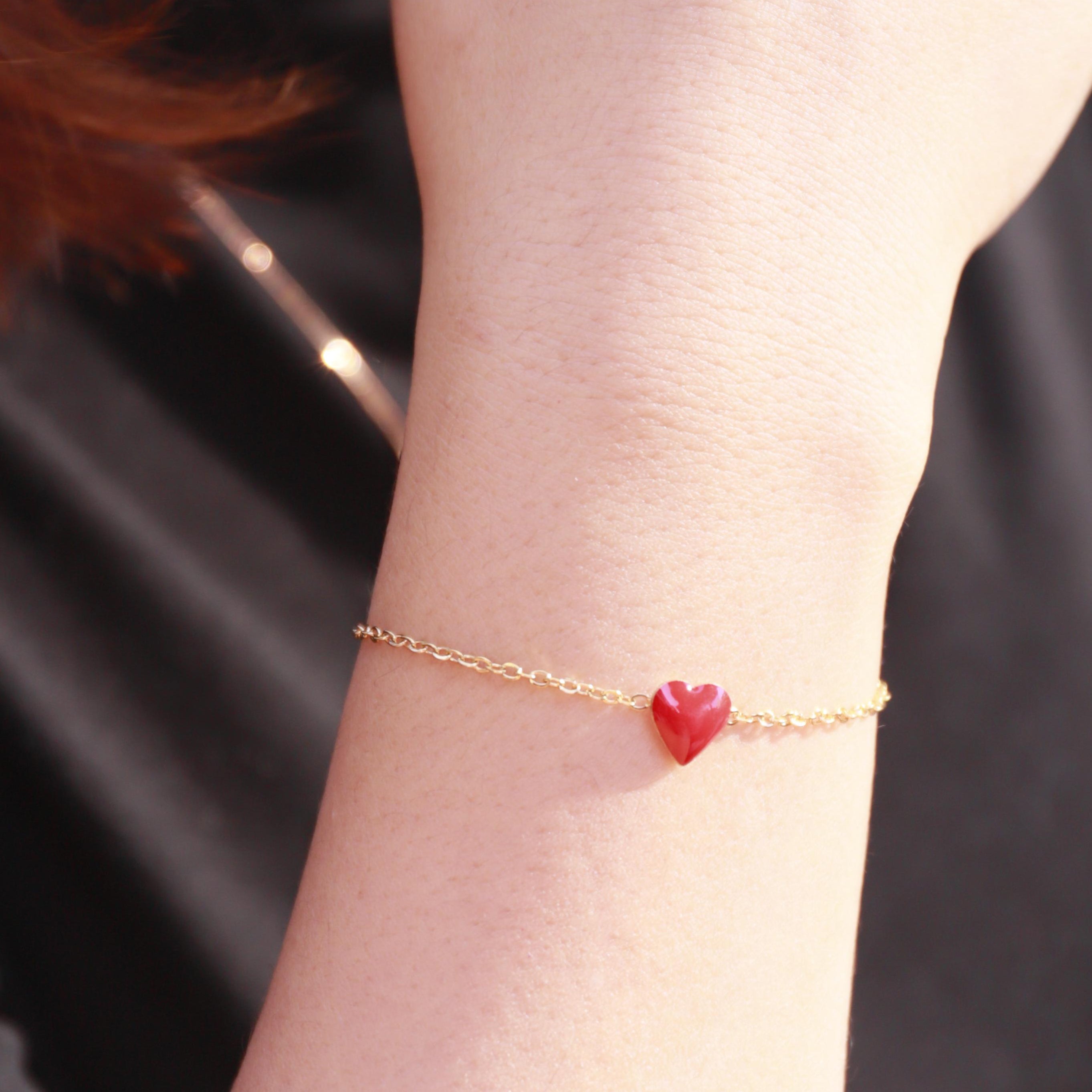 Red Heart Minimalist Bracelet