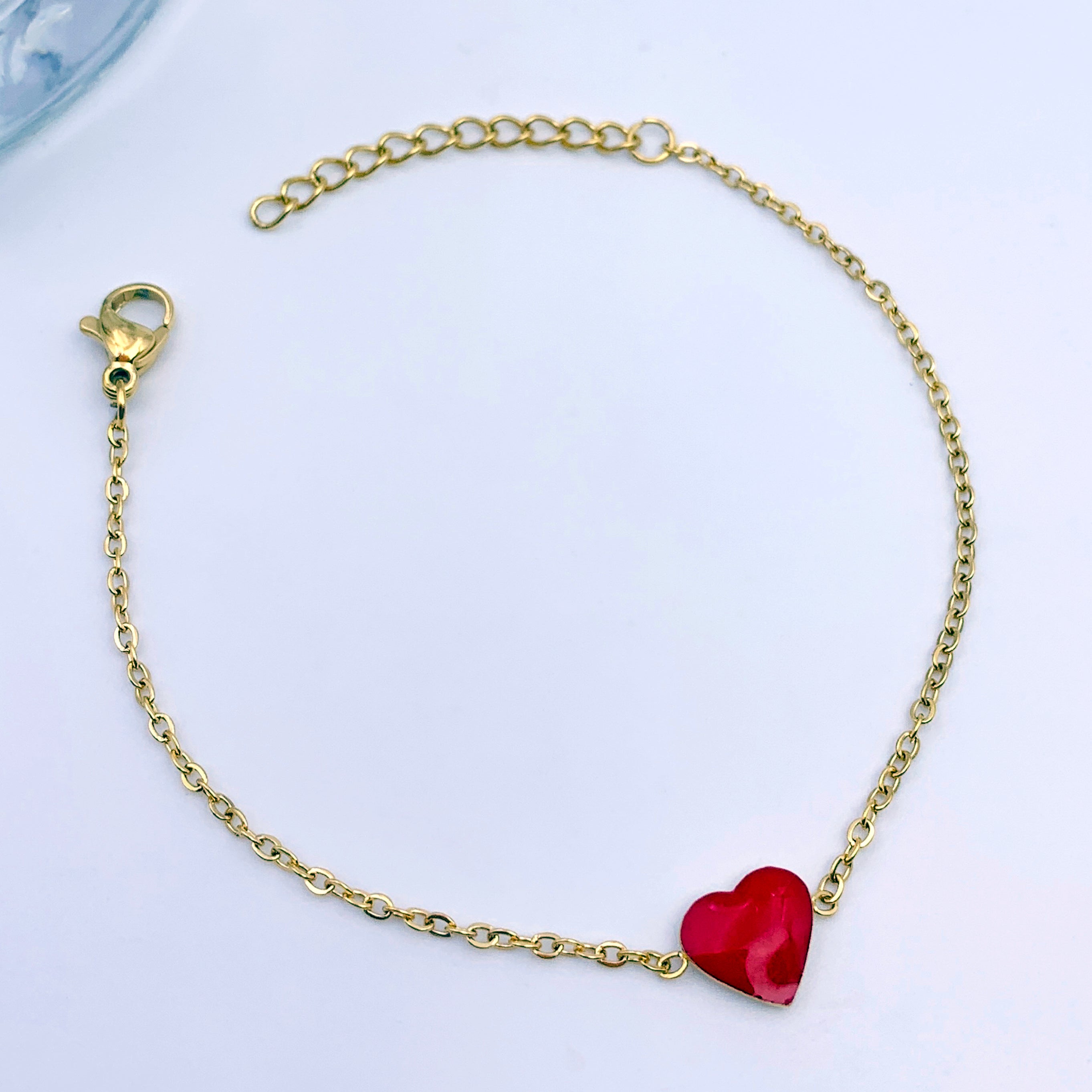 Red Heart Minimalist Bracelet