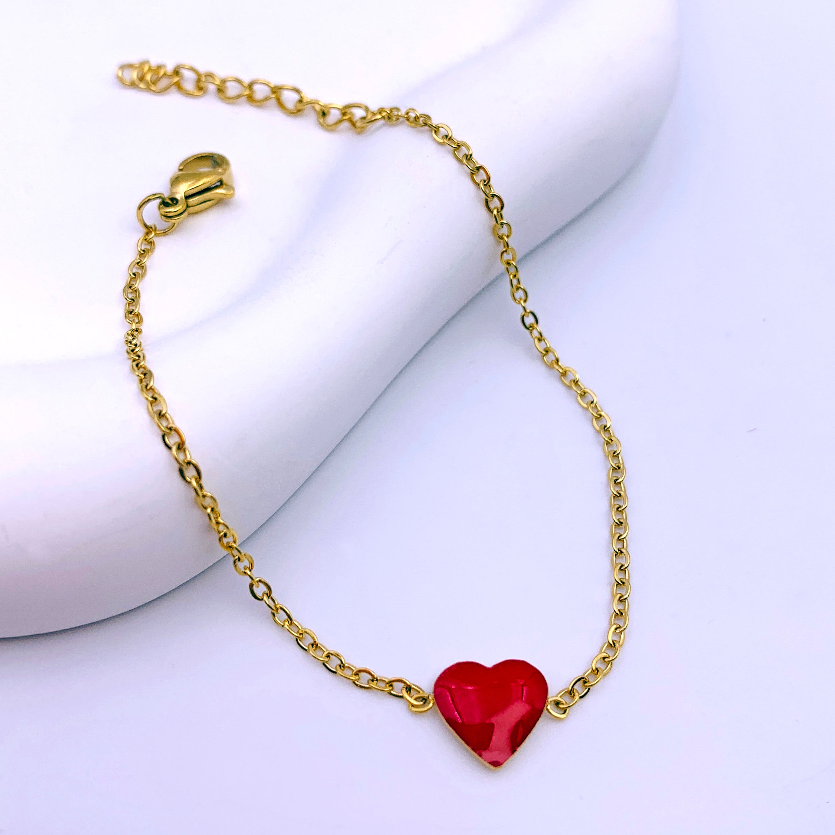 Red Heart Minimalist Bracelet