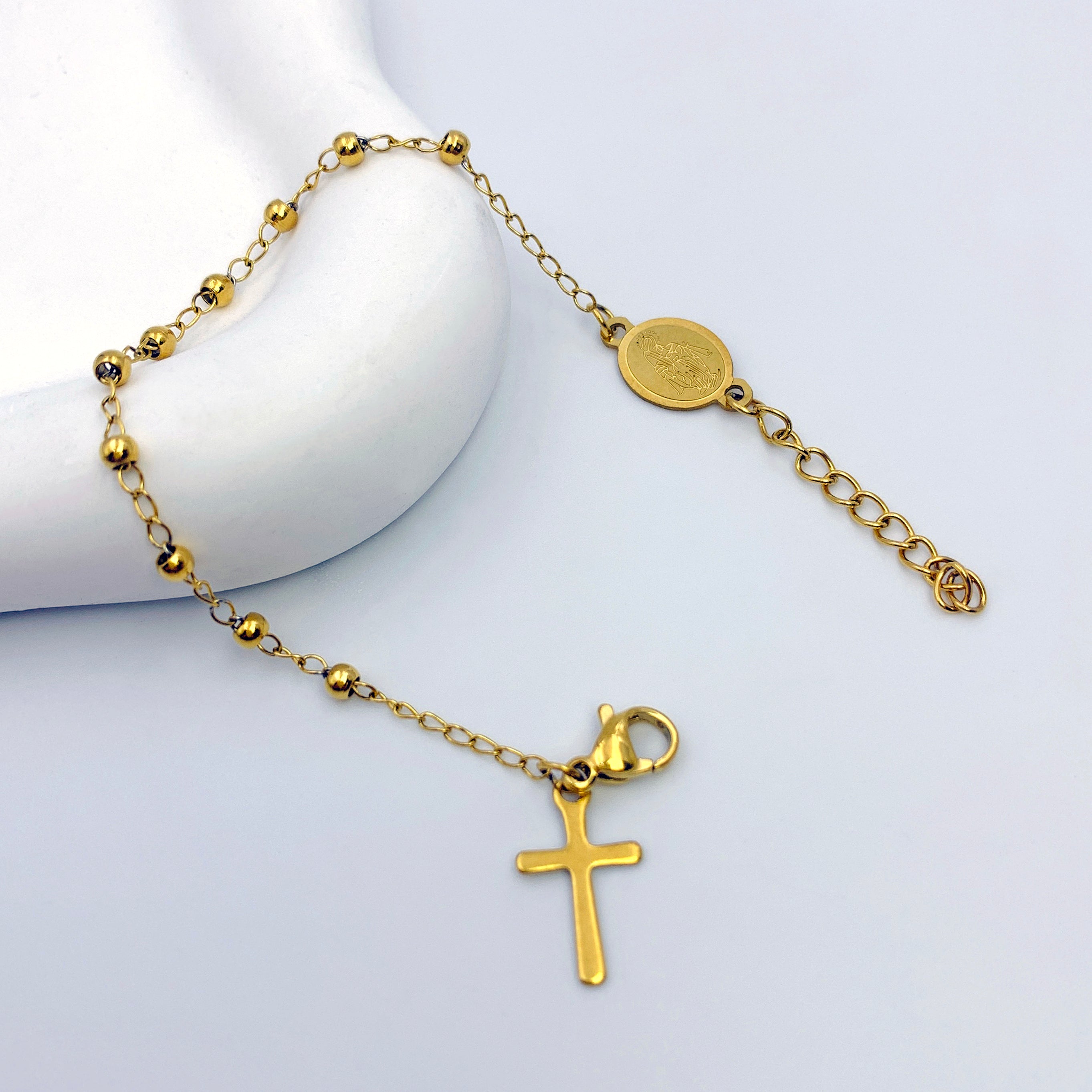 Virgin Mary/Cross Bracelet