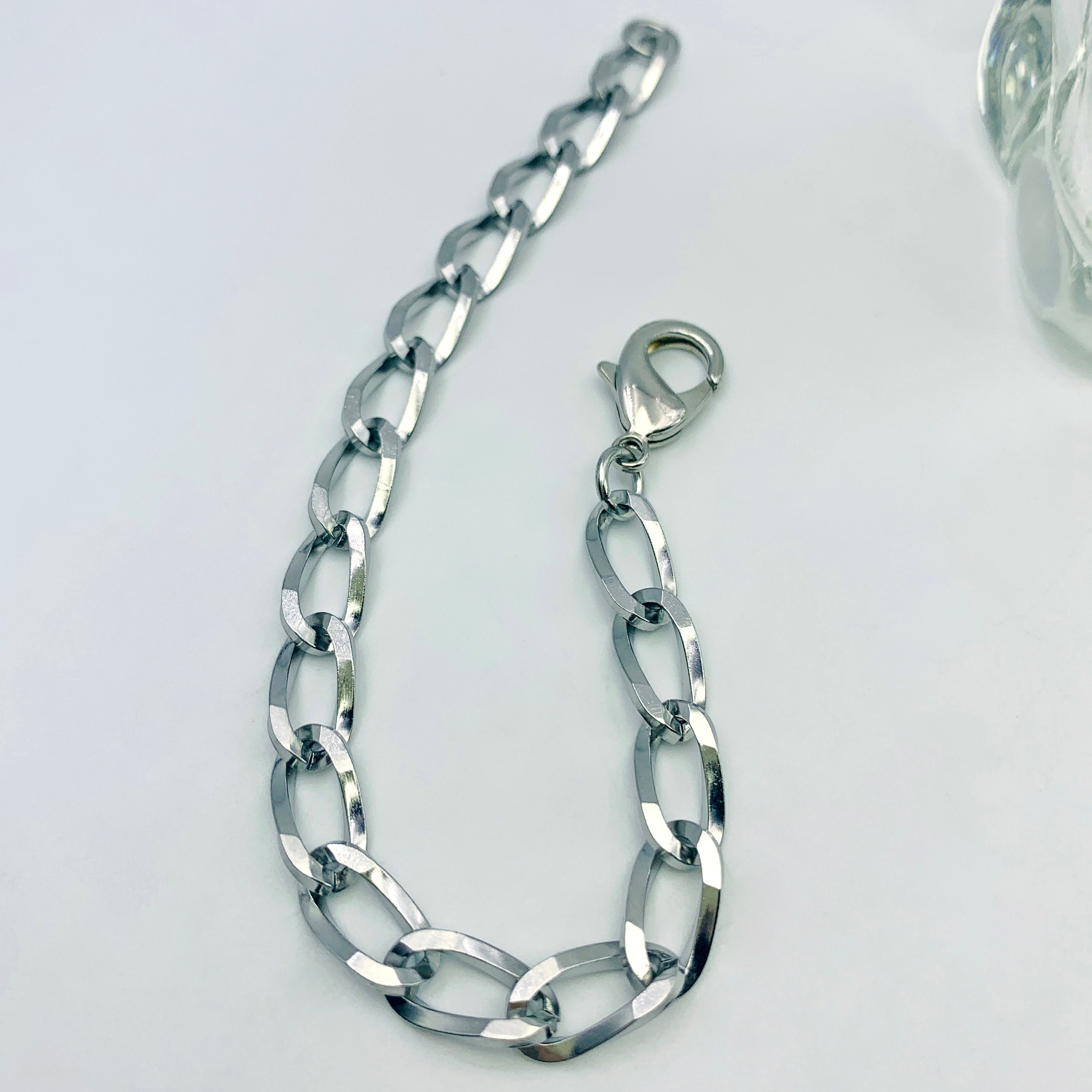 Silver Tone Cable Chain Bracelet