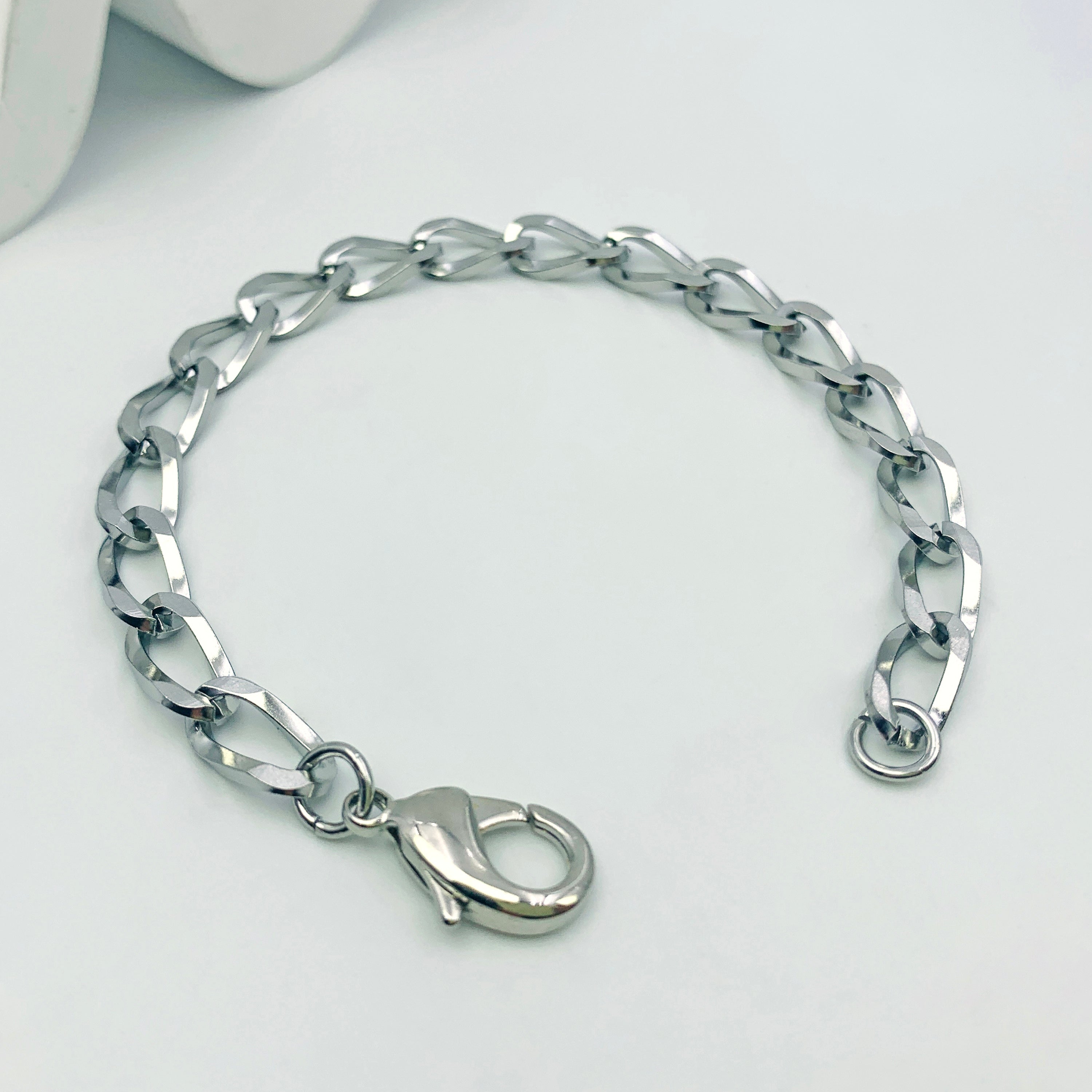 Silver Tone Cable Chain Bracelet