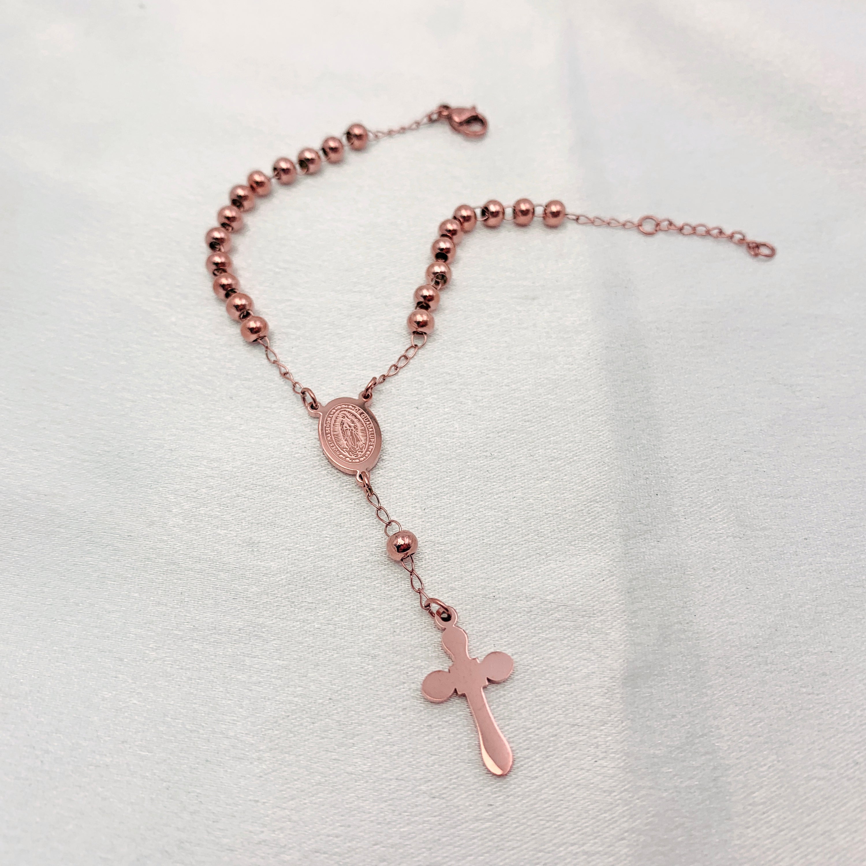 Rose Gold Rosary Bracelet