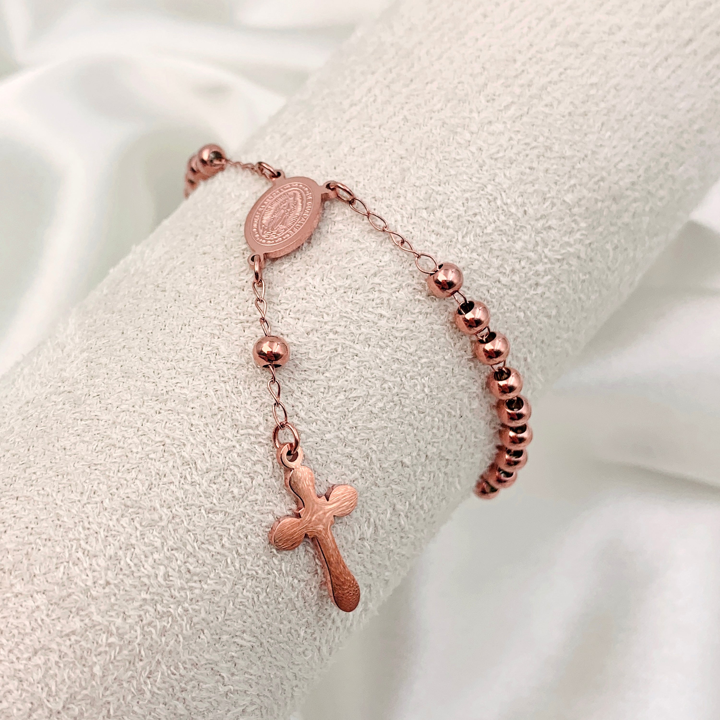 Rose Gold Rosary Bracelet