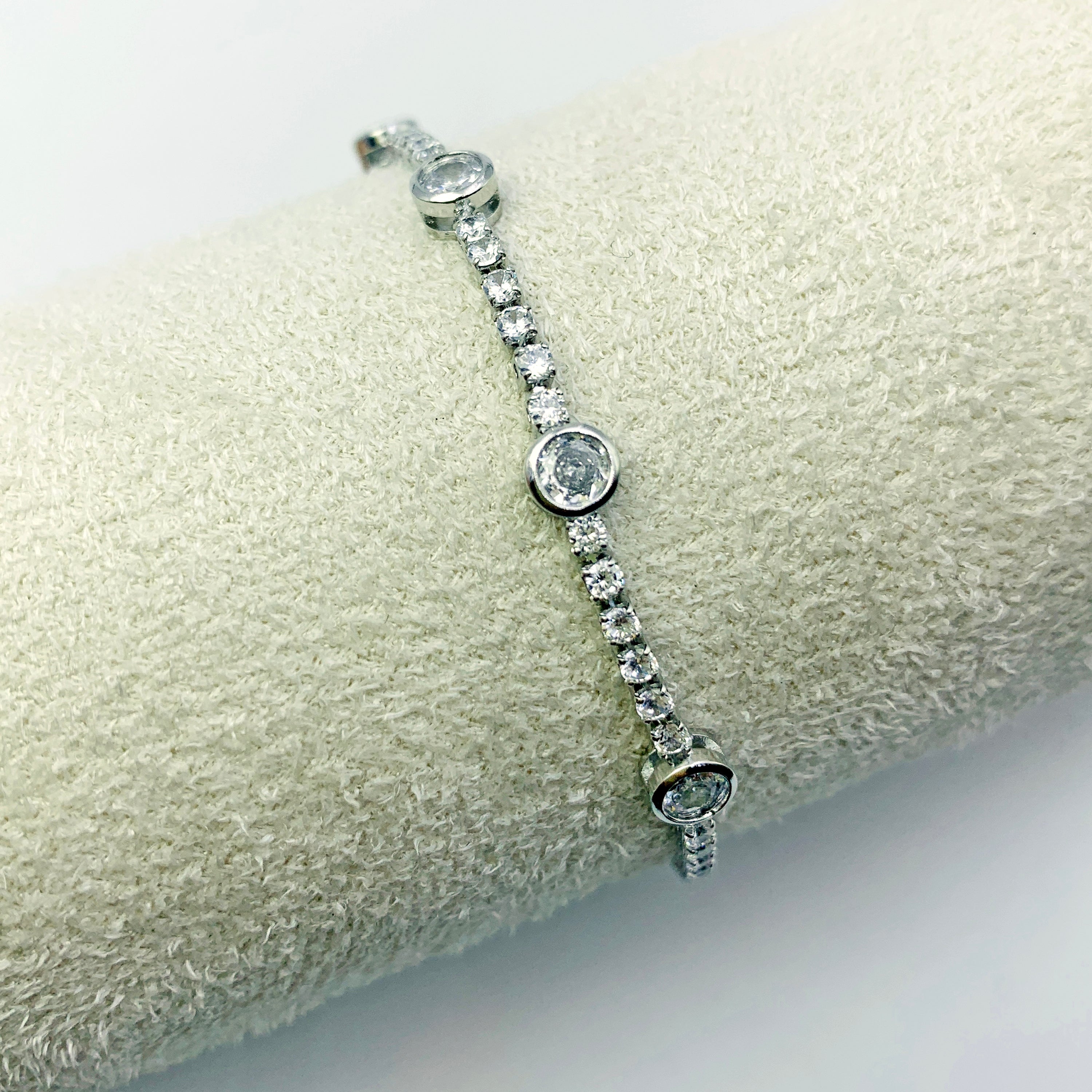 Silver Bezel Tennis Bracelet