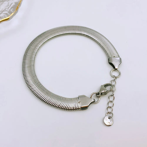 Silver Sleek Snake Bracelet