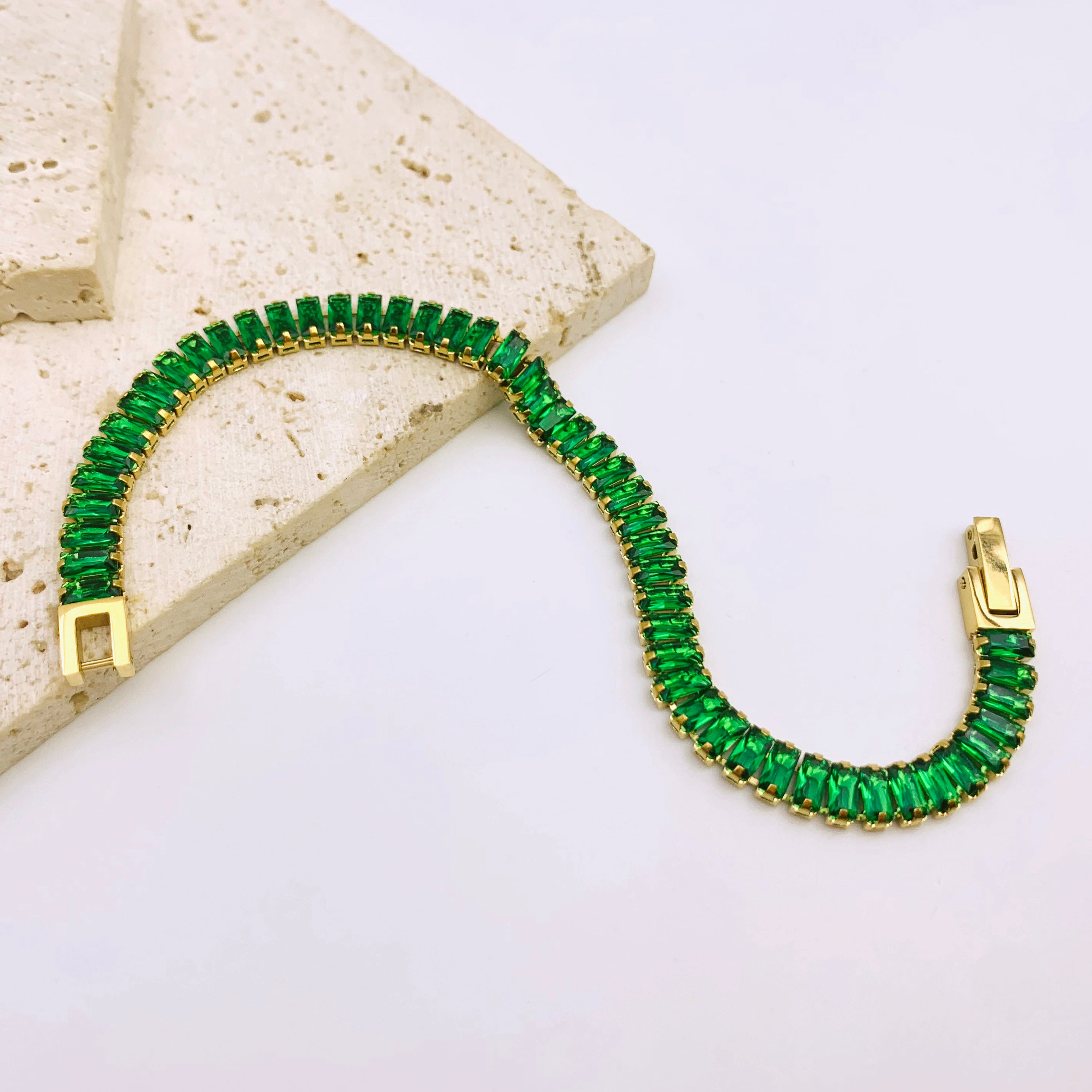 Emerald Glow Tennis Bracelet