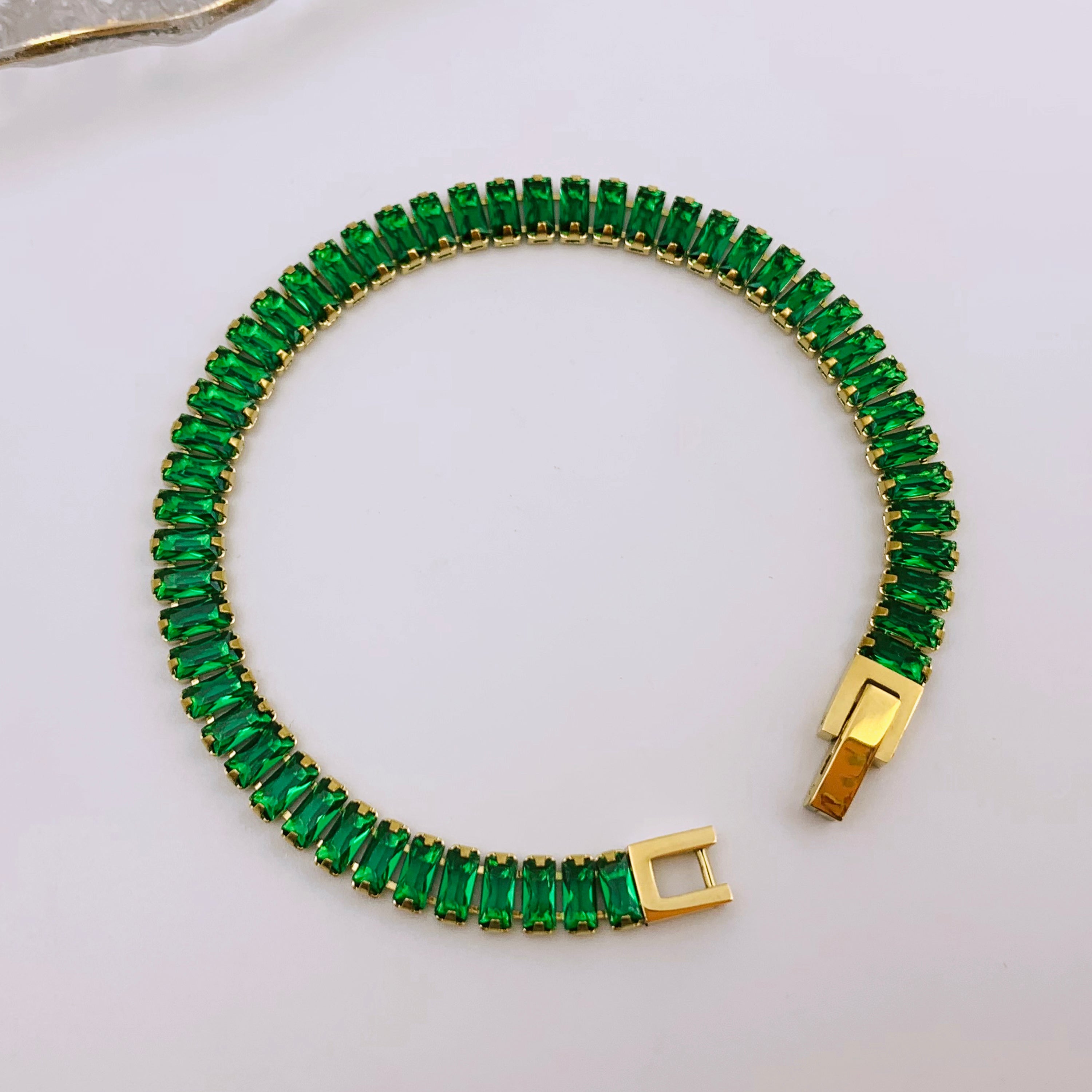 Emerald Glow Tennis Bracelet