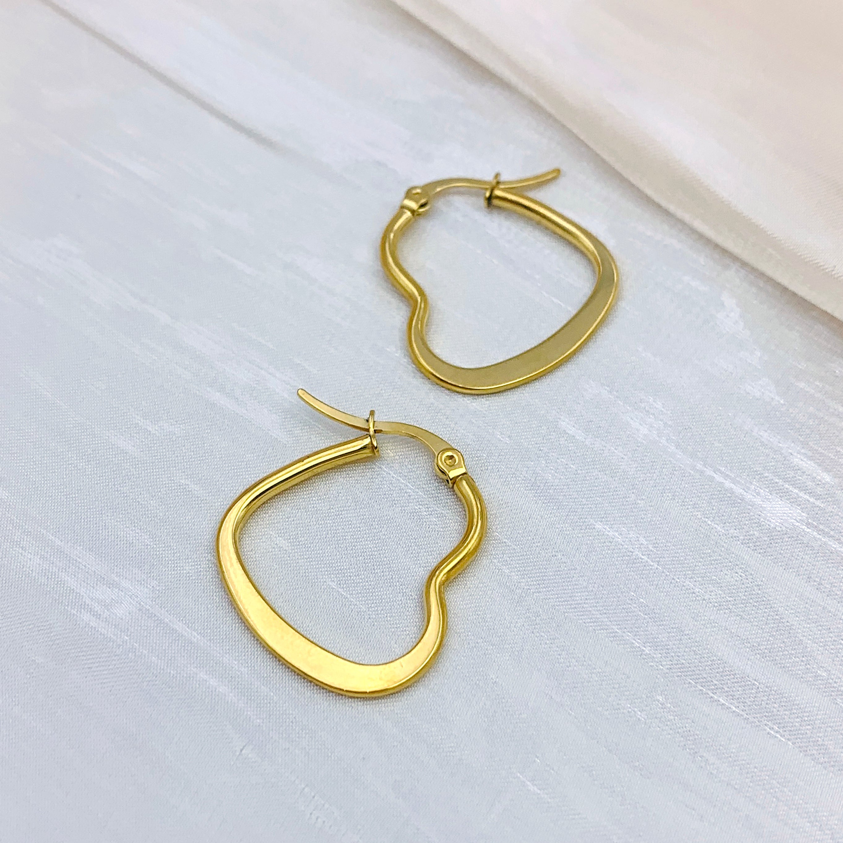 Heart Hoops Earrings