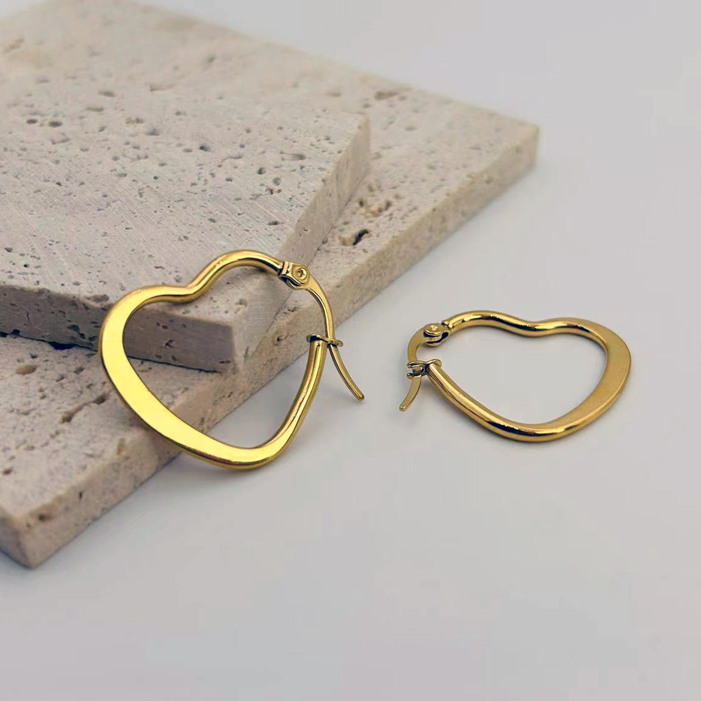 Heart Hoops Earrings