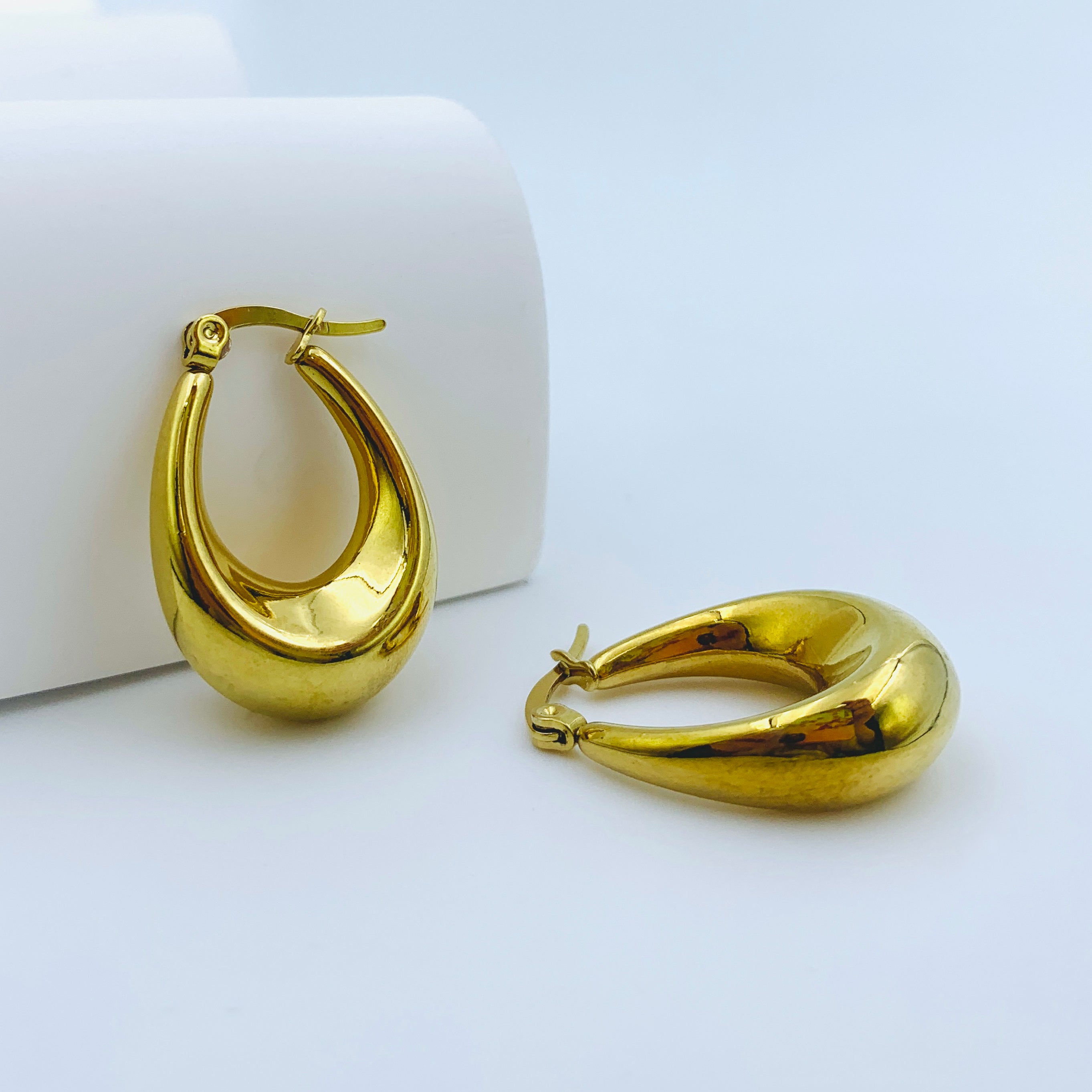 Gold Chunky Sculptural Hoops