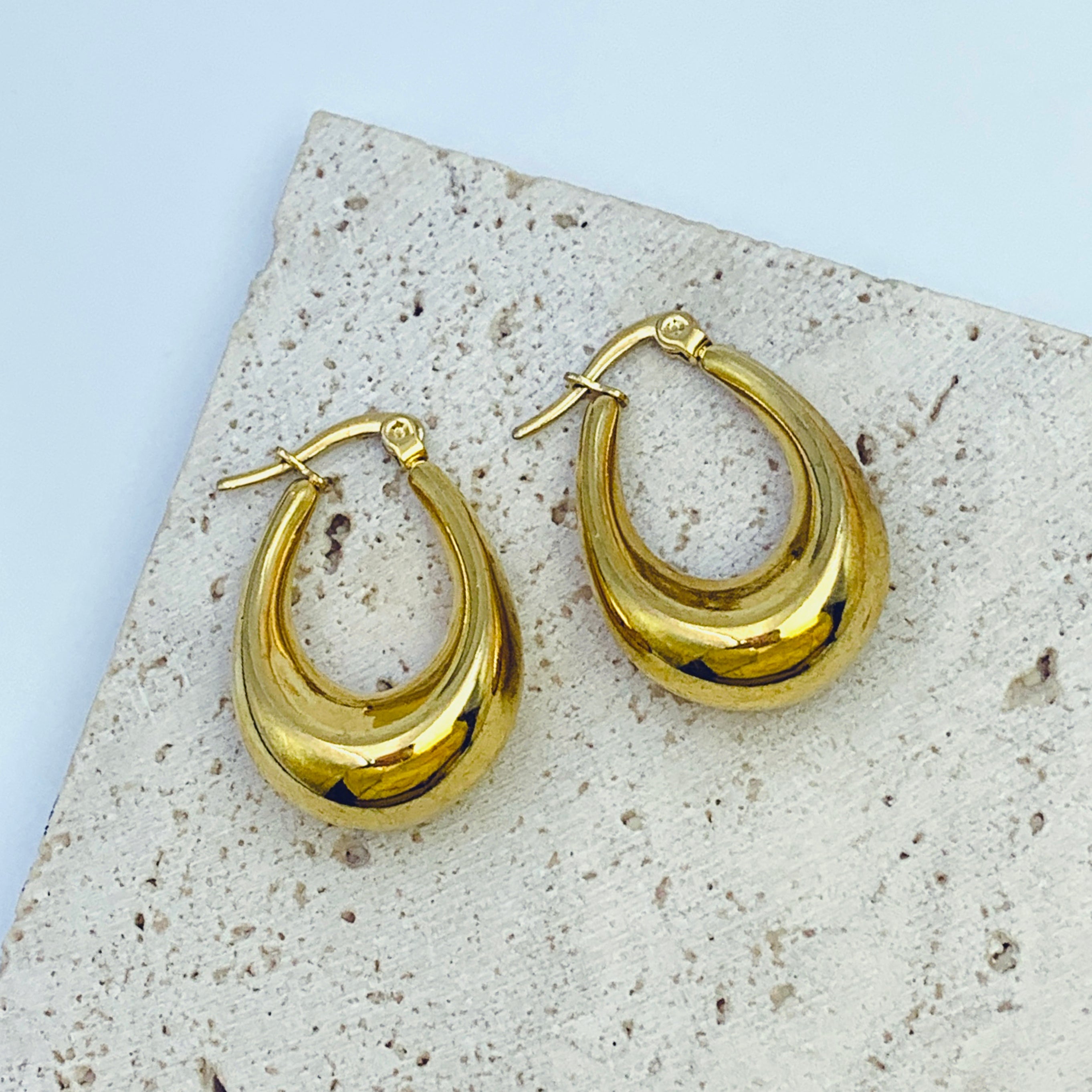 Gold Chunky Sculptural Hoops