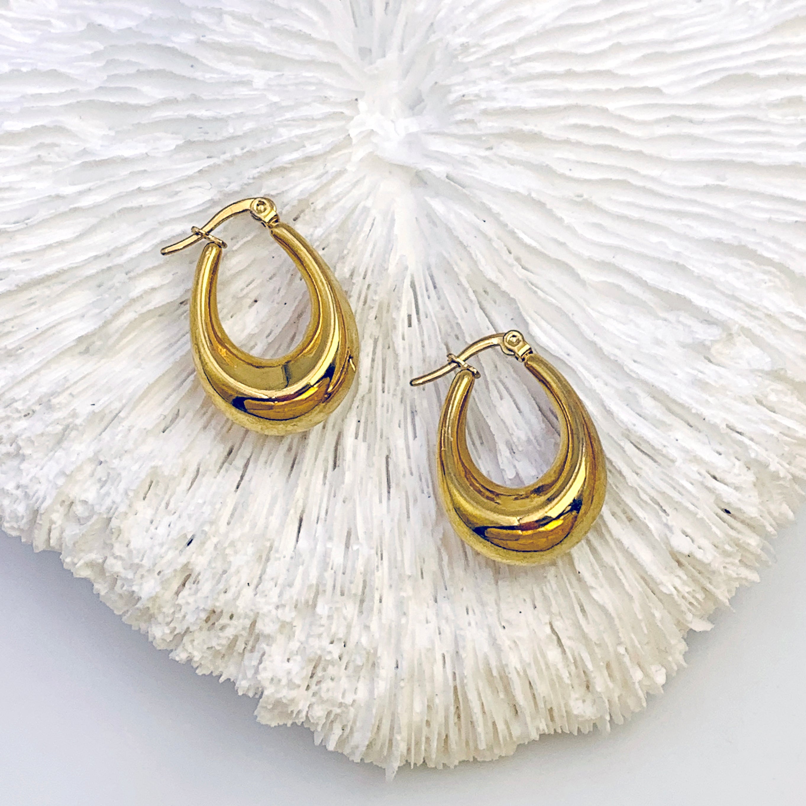 Gold Chunky Sculptural Hoops