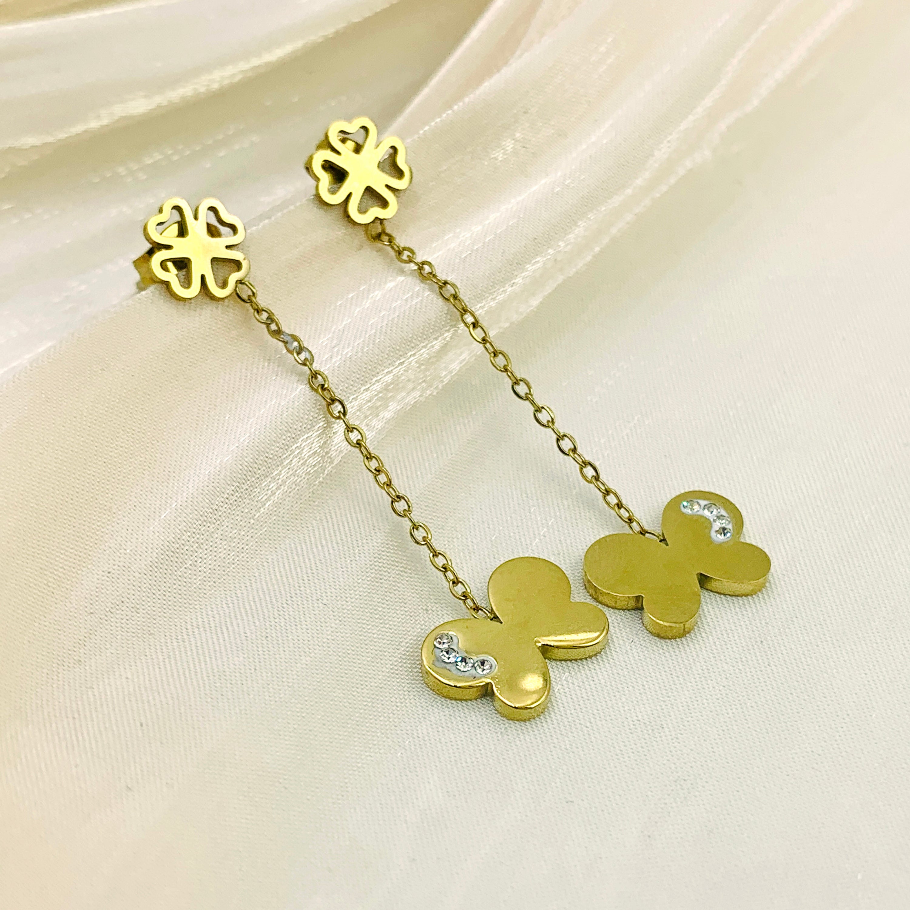 Lucky Butterfly Drop Earrings