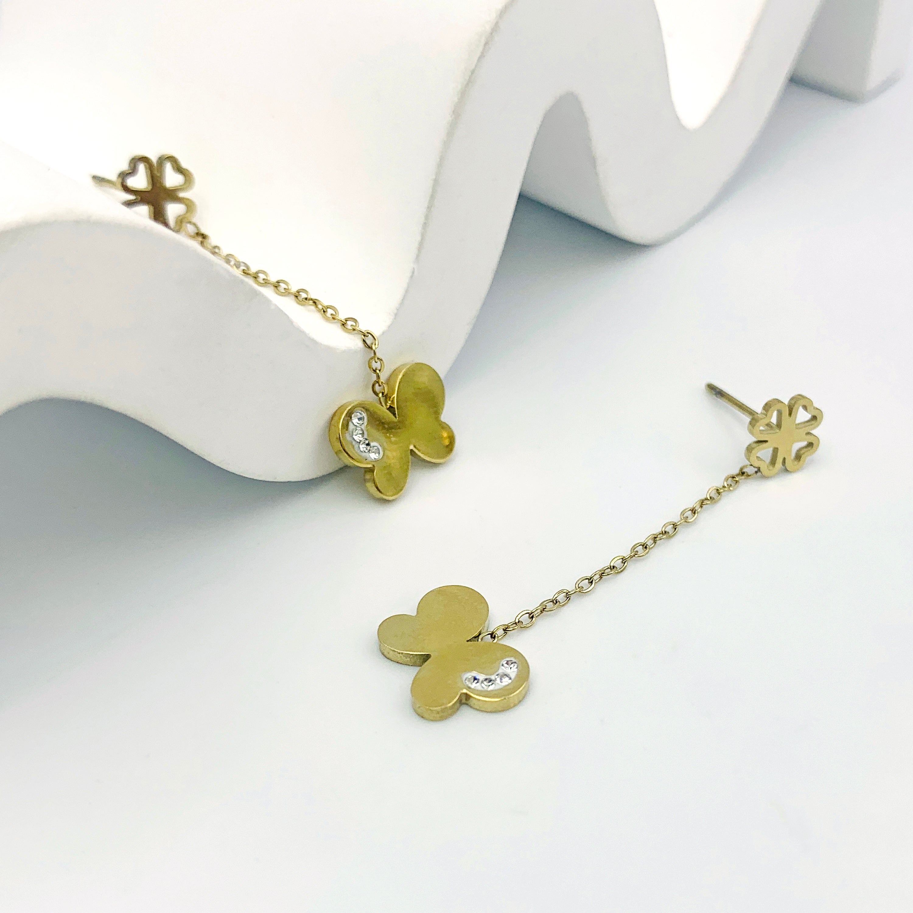 Lucky Butterfly Drop Earrings