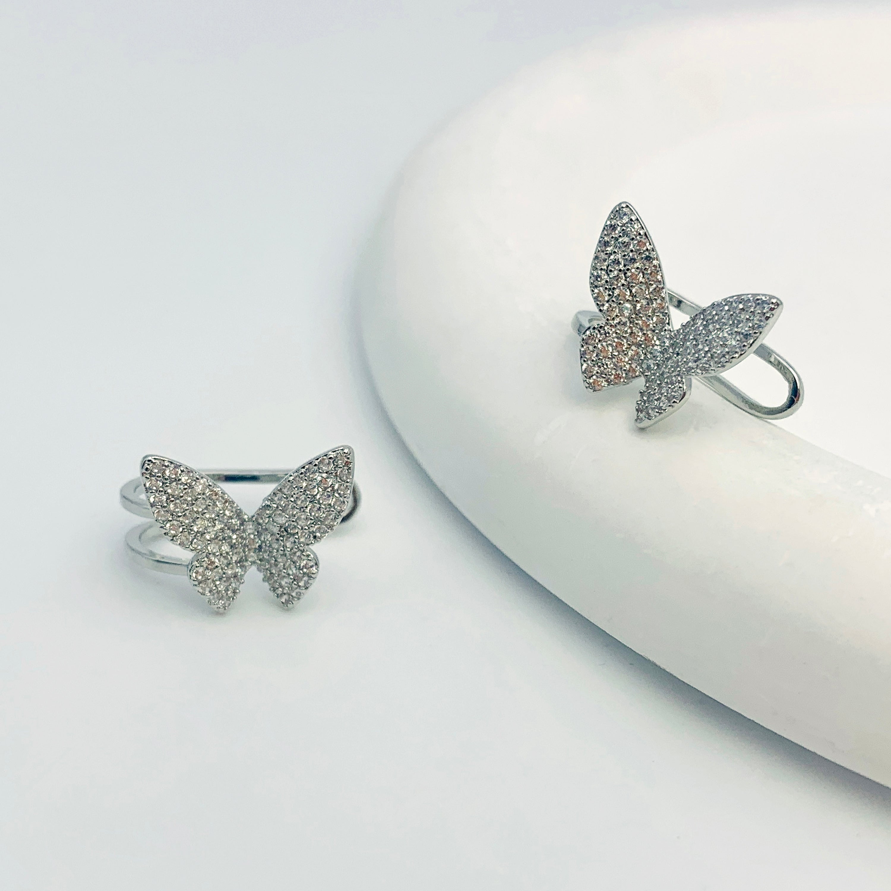 Crystal Butterfly Ear Cuff