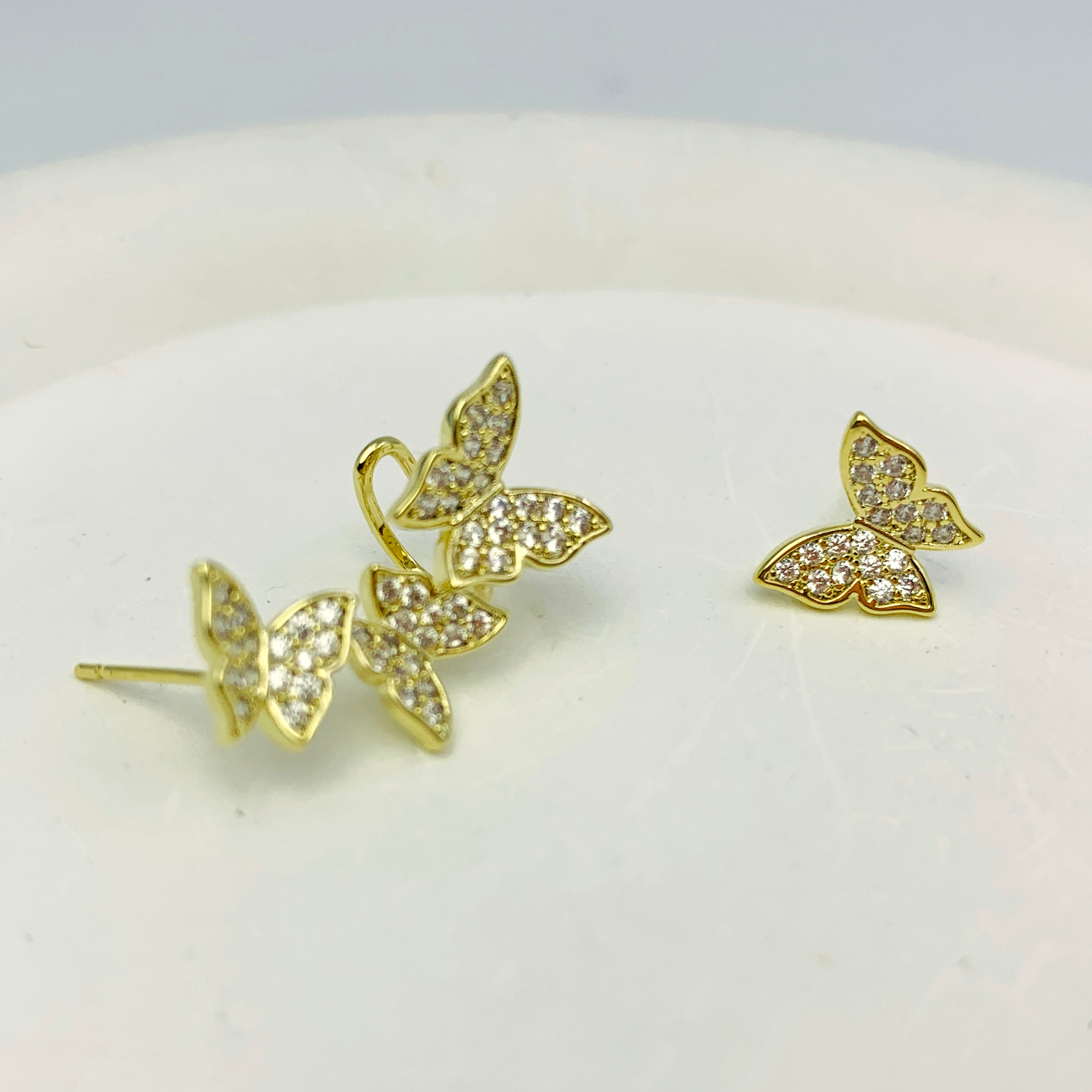 Butterfly Sparkle Stud & Cuff Set