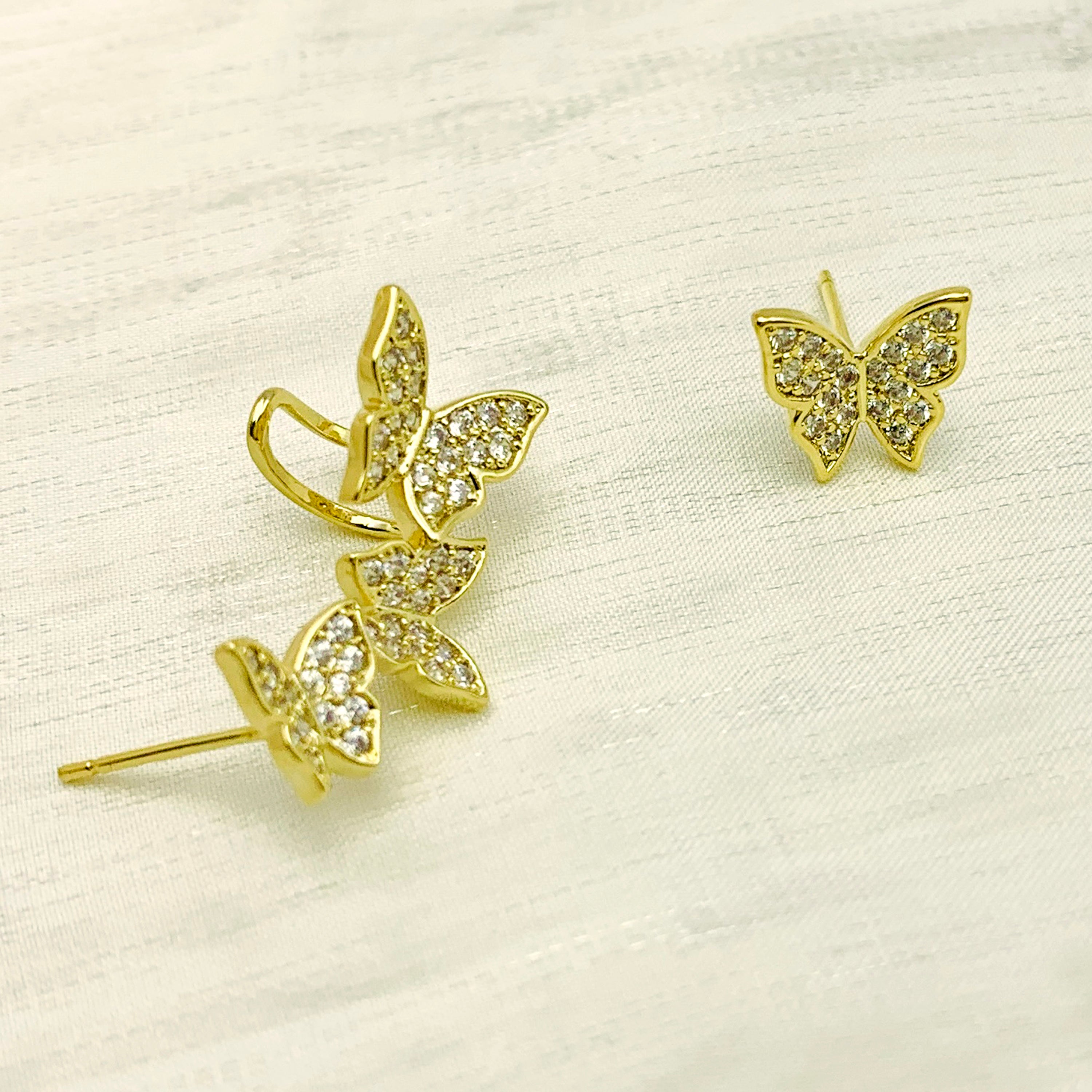 Butterfly Sparkle Stud & Cuff Set