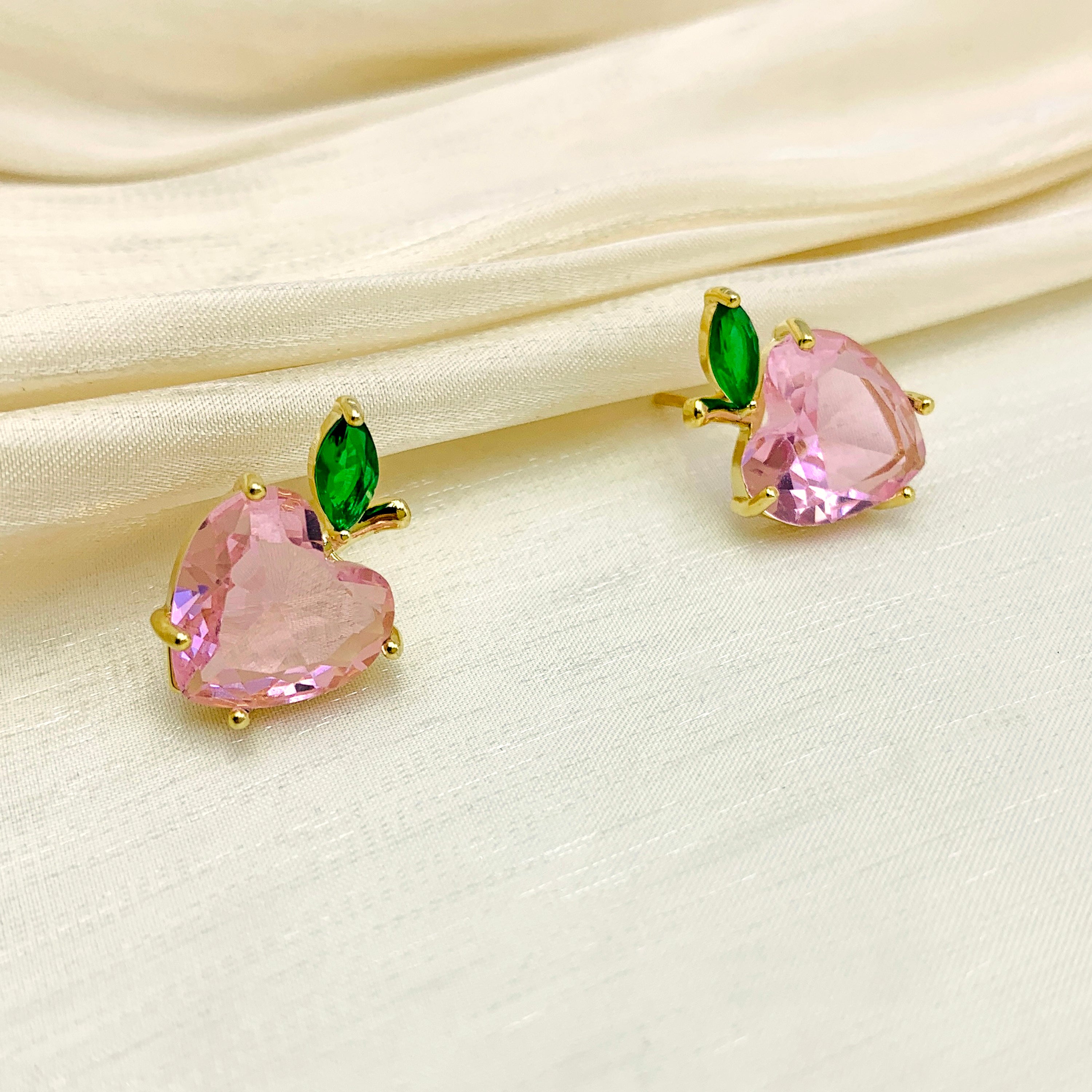 Pink Peach Stud Earrings