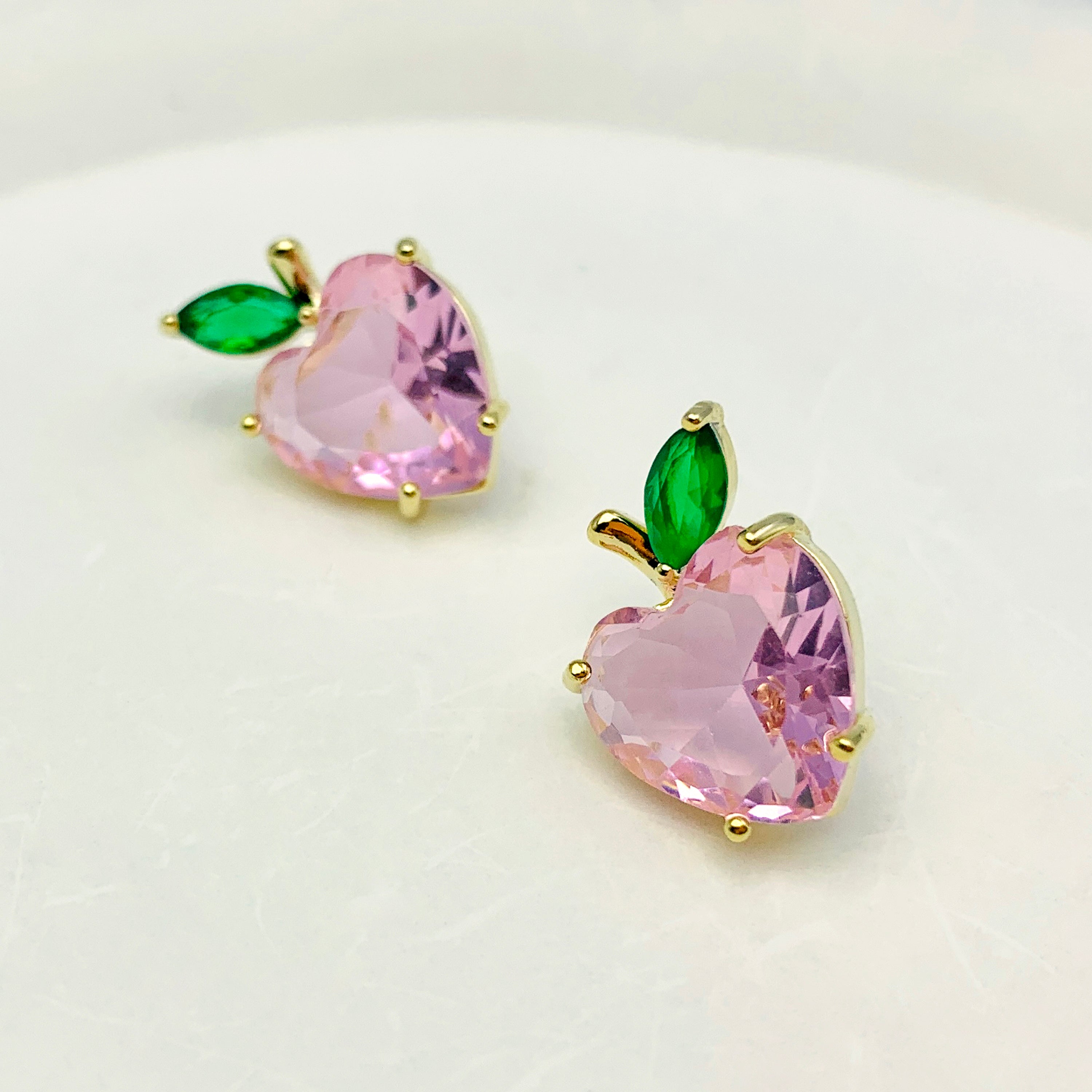 Pink Peach Stud Earrings