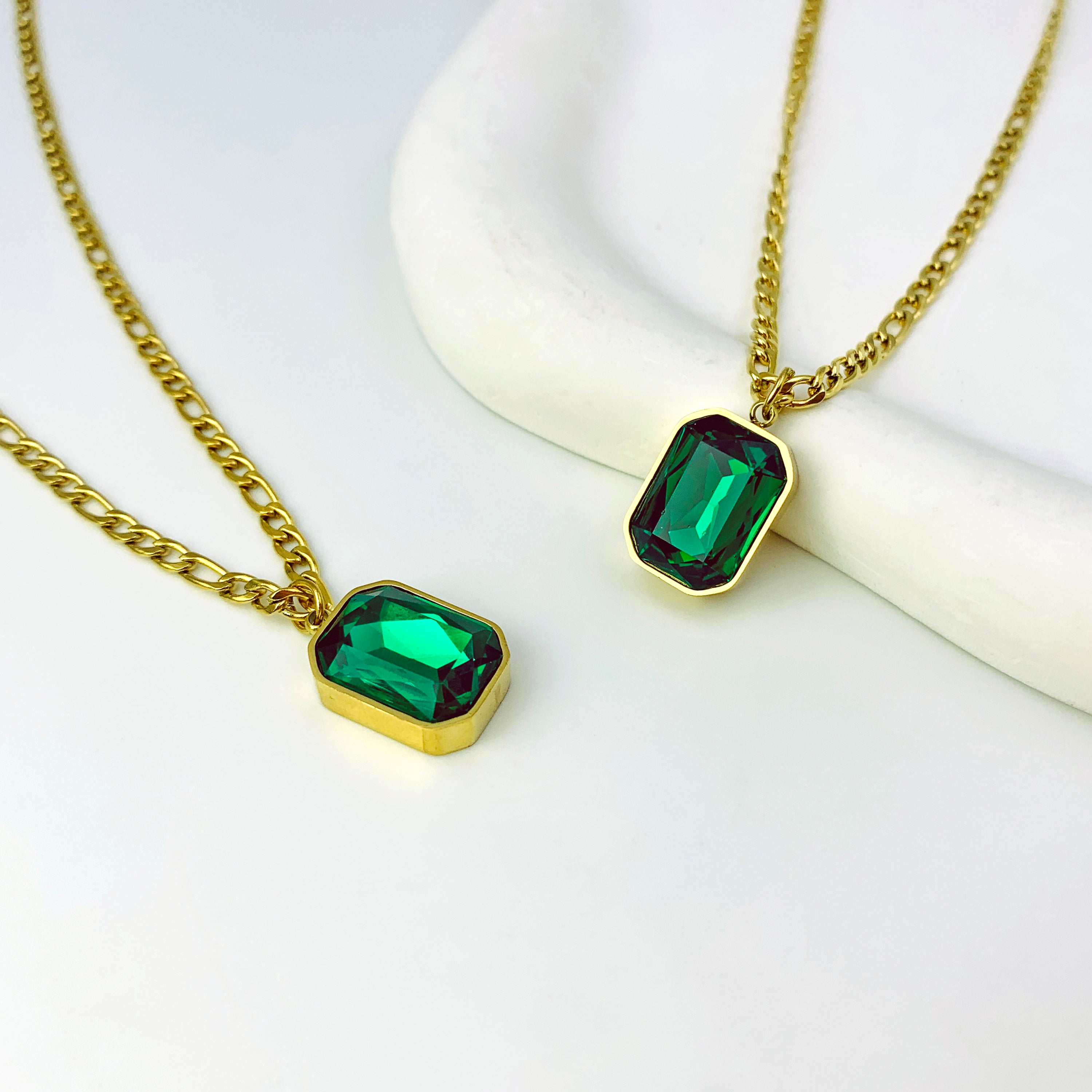 Green Crystal Birthstone Necklace