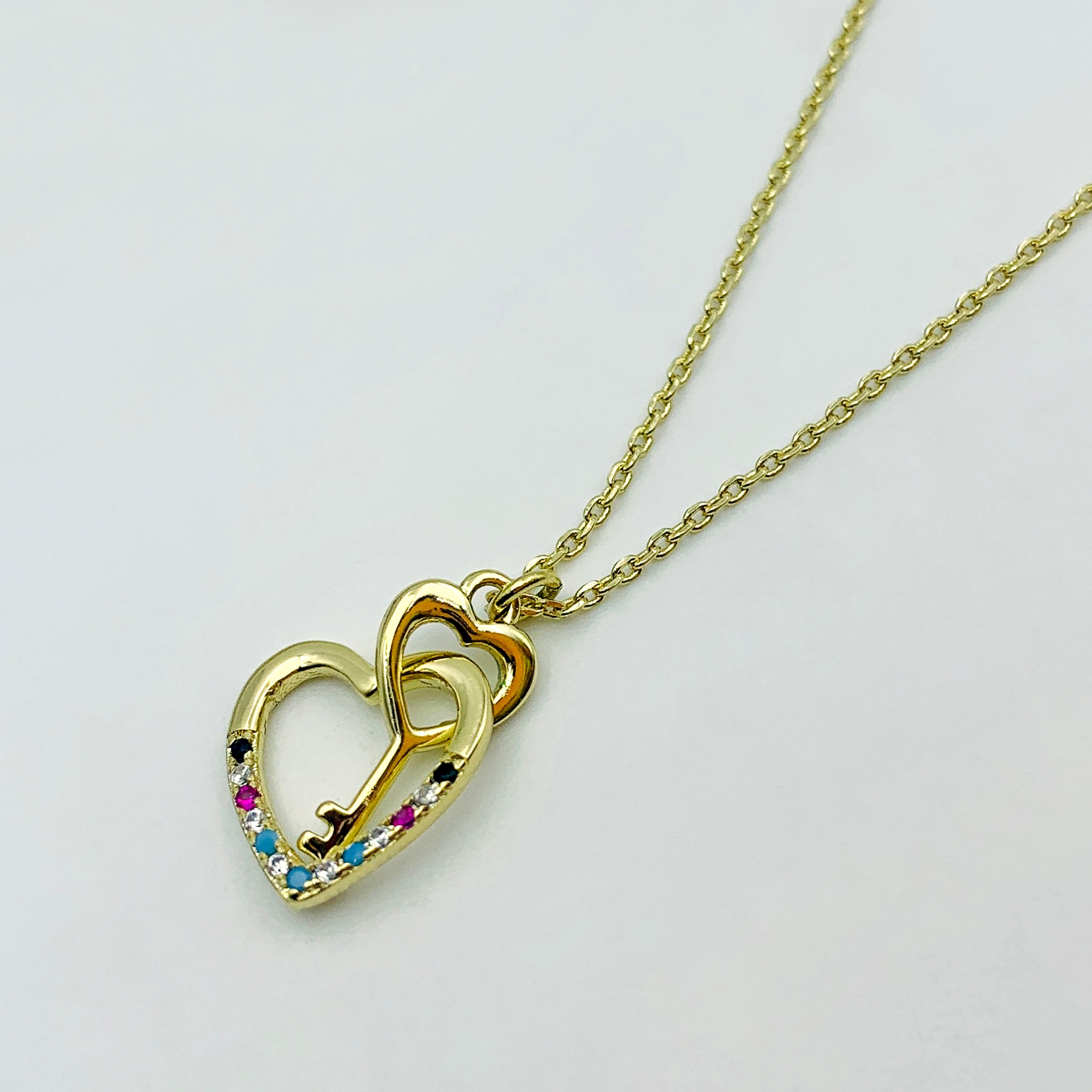 Heart & Key Pendant Necklace