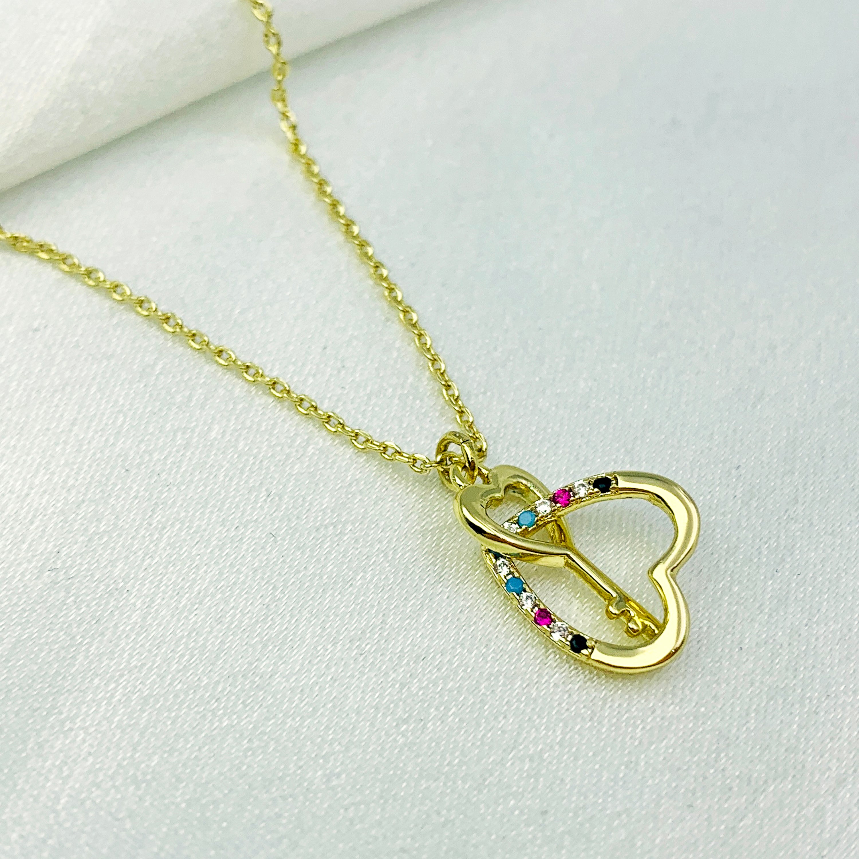 Heart & Key Pendant Necklace