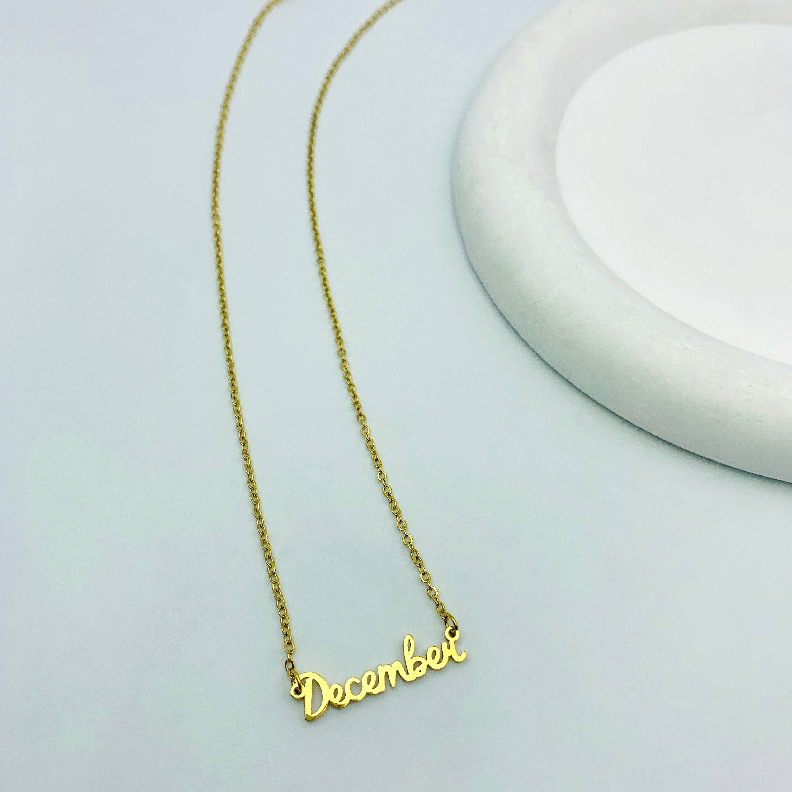 Birth Month Nameplate Necklace