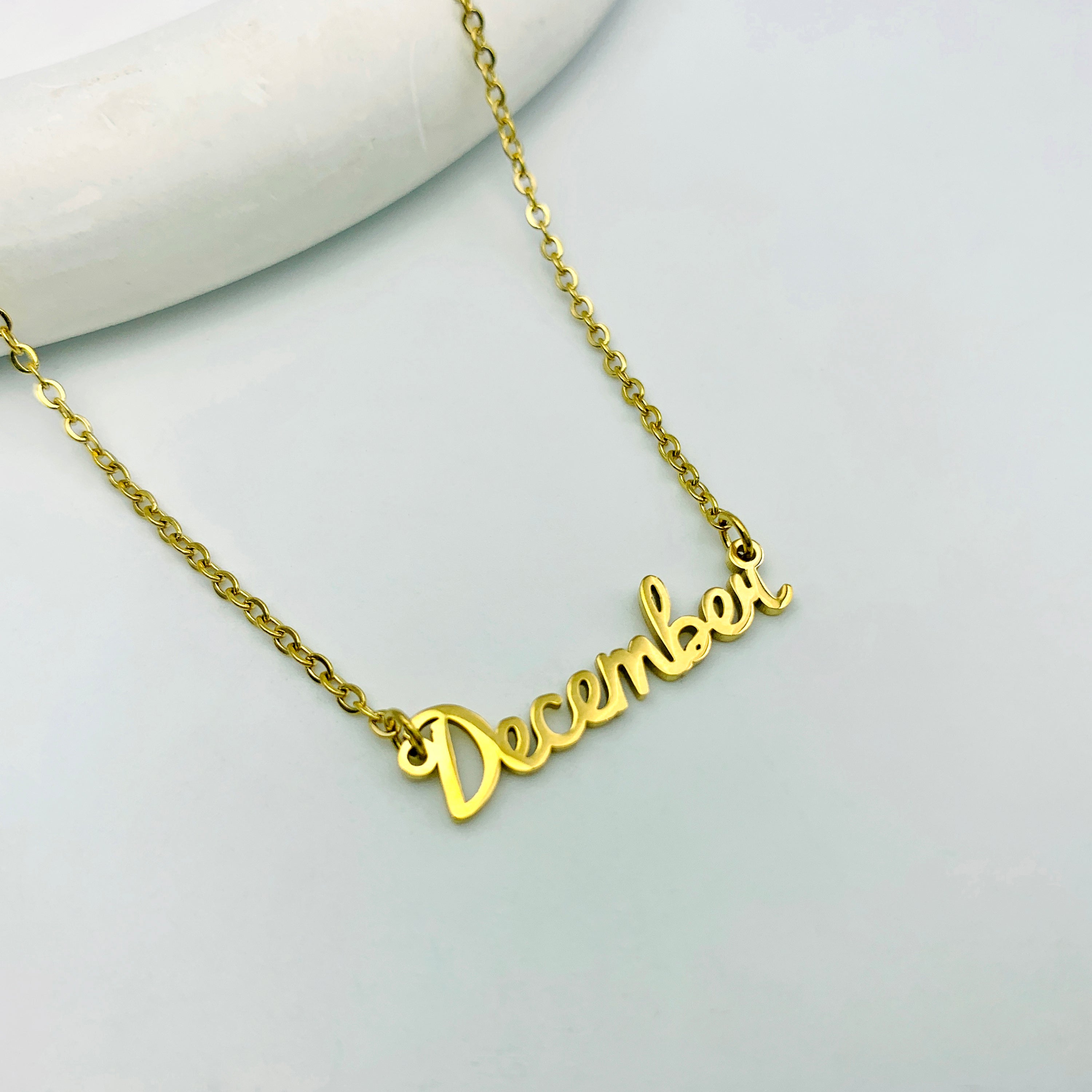 Birth Month Nameplate Necklace