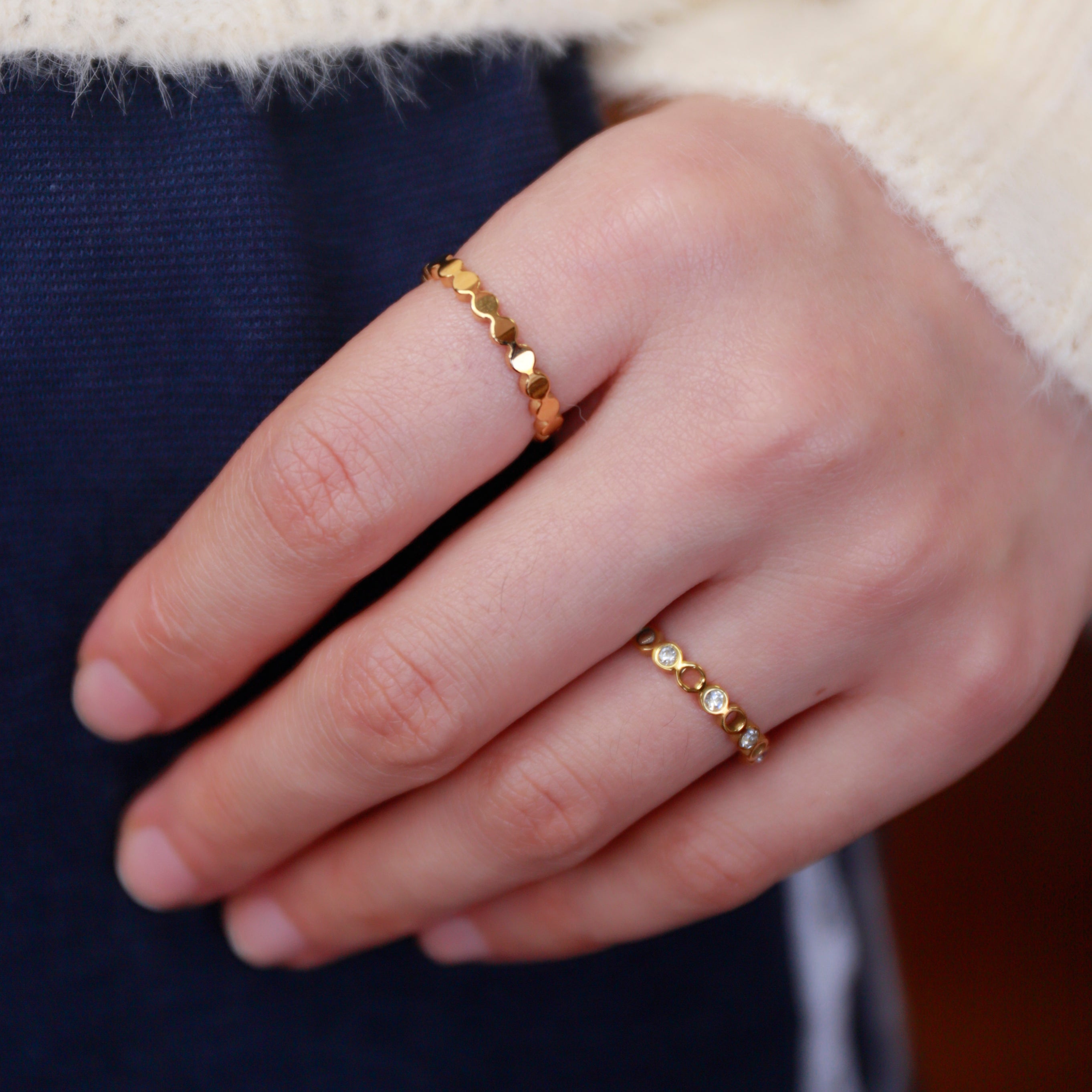 Geo Glam Stack Rings